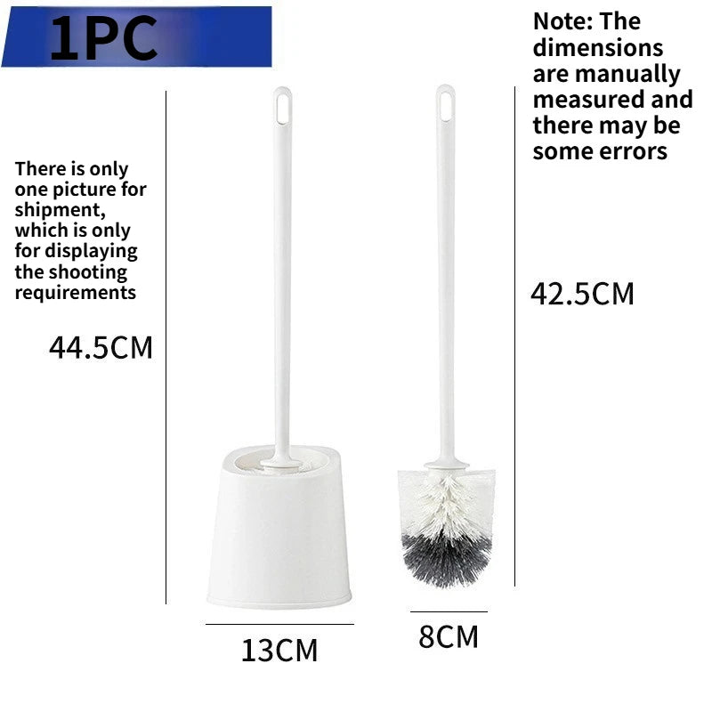 Toilet Brush with Storage Base Replaceable Head No Dead Angle Scrubber Household Cleaning Tool for Bathroom Toilet Gap Quake B