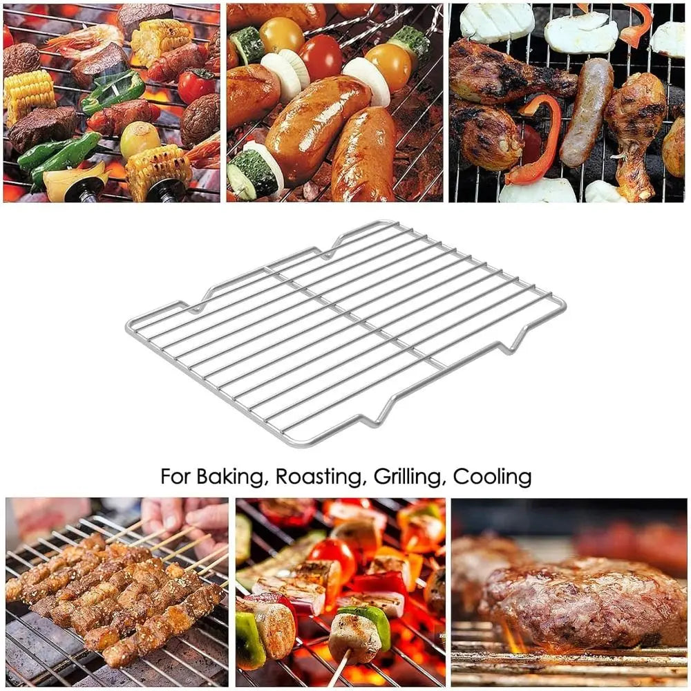 New Stainless Steel Cooling Rack Non-stick Silver Baking Tray Grill Plate Quake