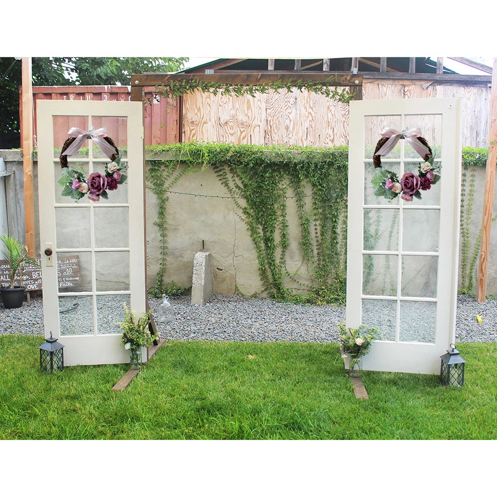 Wedding Decoration Artificial Rose Wreaths Flowers Rattan Garland Rustic Style for Door Wall Chair Decor Quake