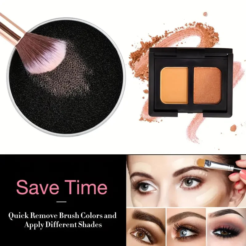 1pc Instant Makeup Brush Cleaner -Quick-Dry Sponge Tool for Seamless Color Switch - Essential for Eye Shadow Brushes Application Quake