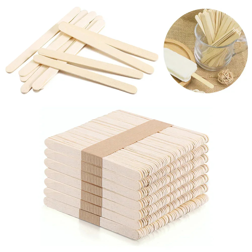 Resin Cream Stick 50/100/150Pcs Tool Epoxy Stirring Stick Popsicle Ice Handmade DIY Resin Mold Wood Ice Pop Sticks Making Tools Quake