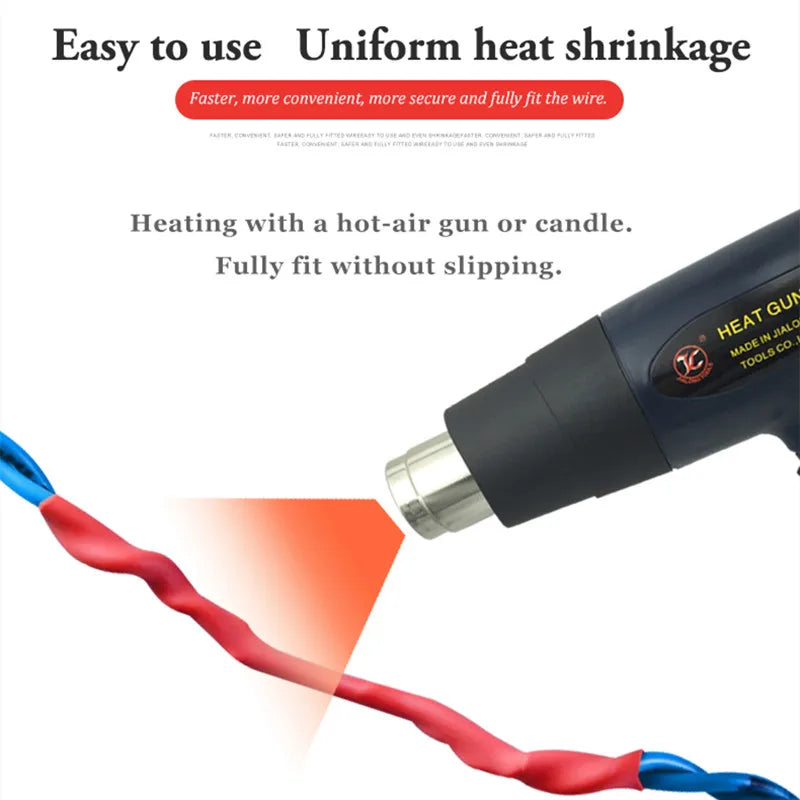 10 M/LOT 1/2/3/4/5/6/8/10/10/12/14/16/18/20mm Color Heat Shrinkable Tube Shrink Tube Kit Insulation Tubing Wire Cable Insulation Quake