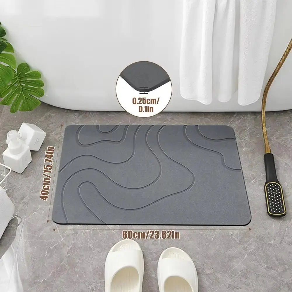New 40x60cm Bathroom Anti-slip Mat Diatomite Stone Super Absorbent Entrance Carpet Anti-Slip Kitchen Floor Mat Quake