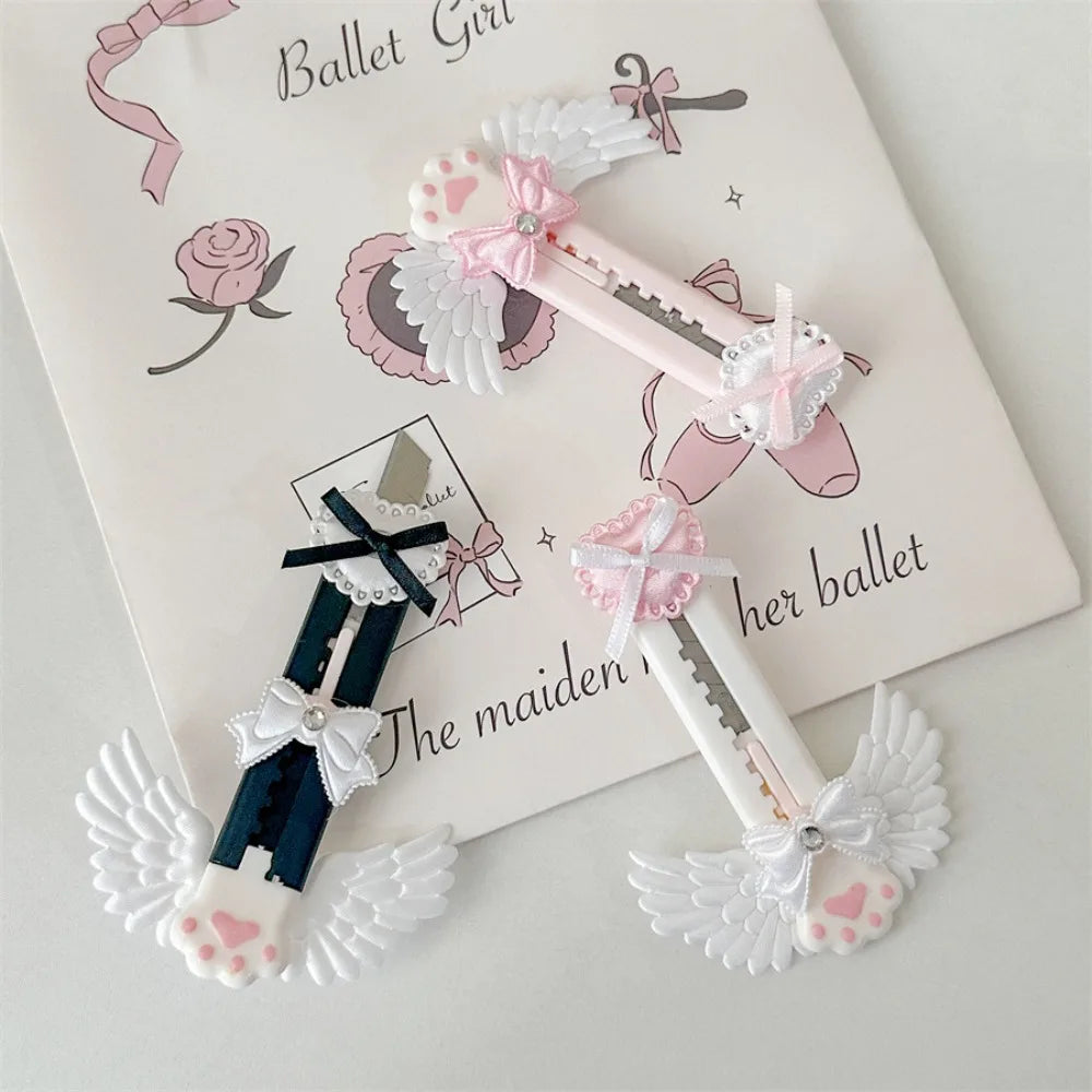 Mini Bowknot Style Utility Knife Lightweight Compact Envelope Opener Cat Paw Exquisite Mail Knife Quake