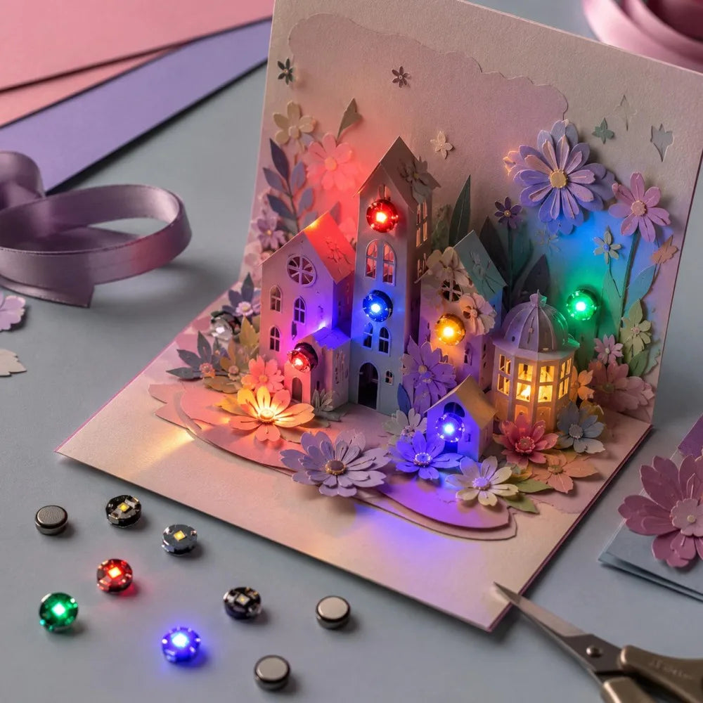 10/1PCS Miniature Wireless Magnetic Light Model Srong Bright Single Lamp with Button Battery DIY Handmade Decorative Lamp Wires Quake