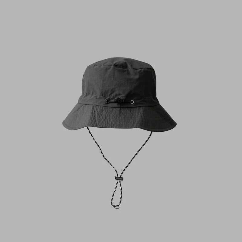 Waterproof fisherman hat can store summer thin quick drying sun hat, outdoor hiking sun protection basin hat Quake GRAY One Size