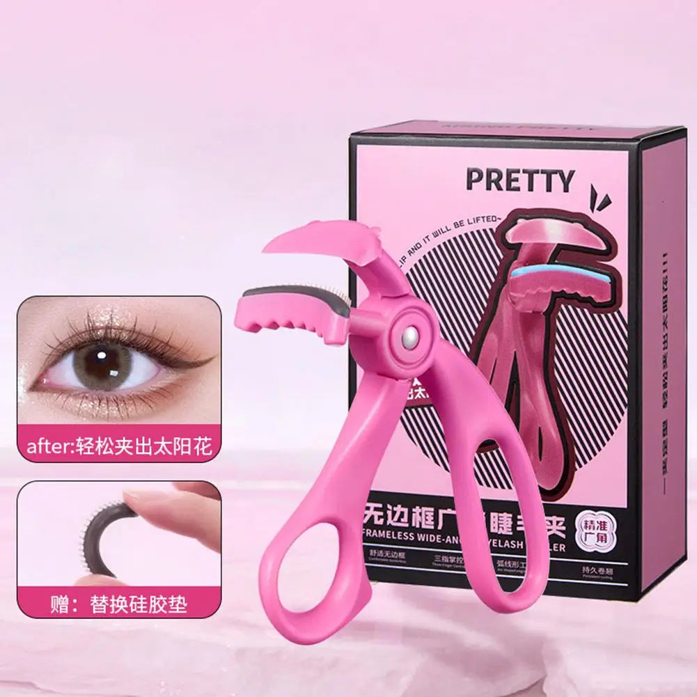 PRETTY Wide Angle Eyelash Curler Borderless Lash Lifting Tool with Built In Comb for Separated Defined Curled Lashes Quake
