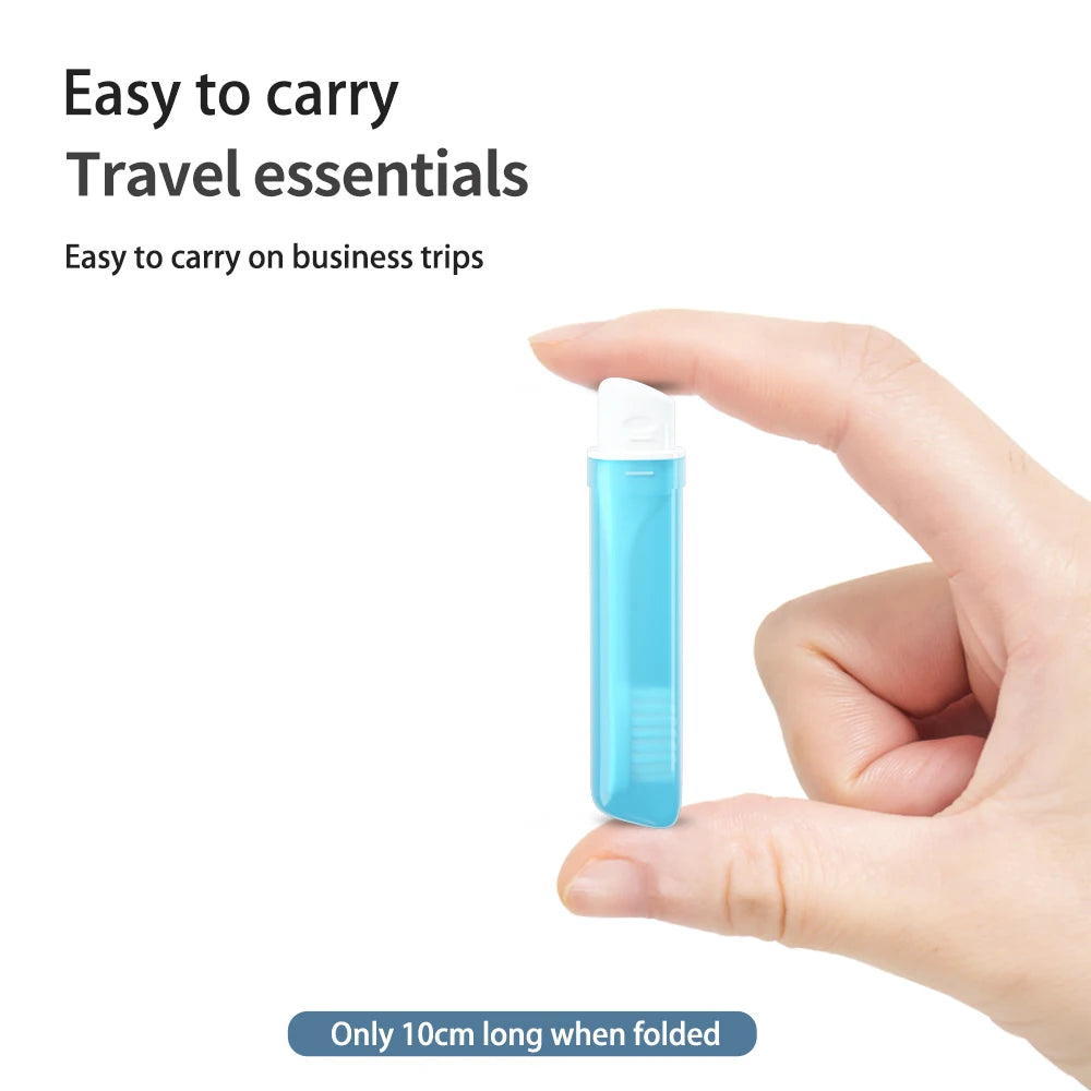 vvocci Toothbrush in Transparent Candy Colors Portable Mini Brush Folding Traveling AdultFoldable Travel Toothbrush Small Dental Quake