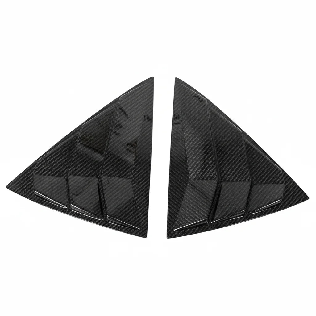For Kia Picanto 4 Doors 2012-2025 Car Rear Louver Window Side Shutter Cover Trim Sticker Vent Scoop ABS Carbon Fiber Accessories Quake Carbon