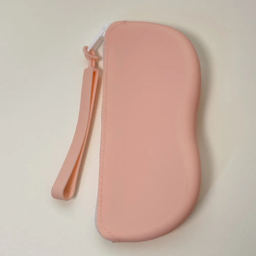 New Multifunctional Glasses Bag Waterproof Silicone Small Items Bags Dustproof Cosmetic Bags Quake Pink-Only bag-