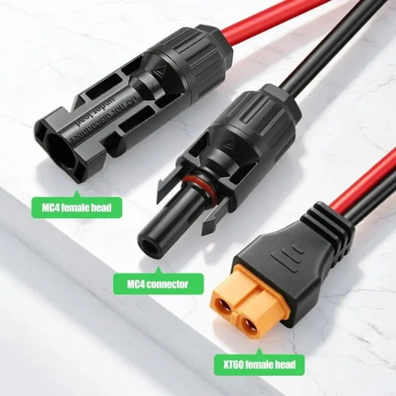 IP67 Waterproof 60 Female to Solar Connectors Power Cable for Portability Power Station Setups, Direct Plug-In Connectors K1KF Quake