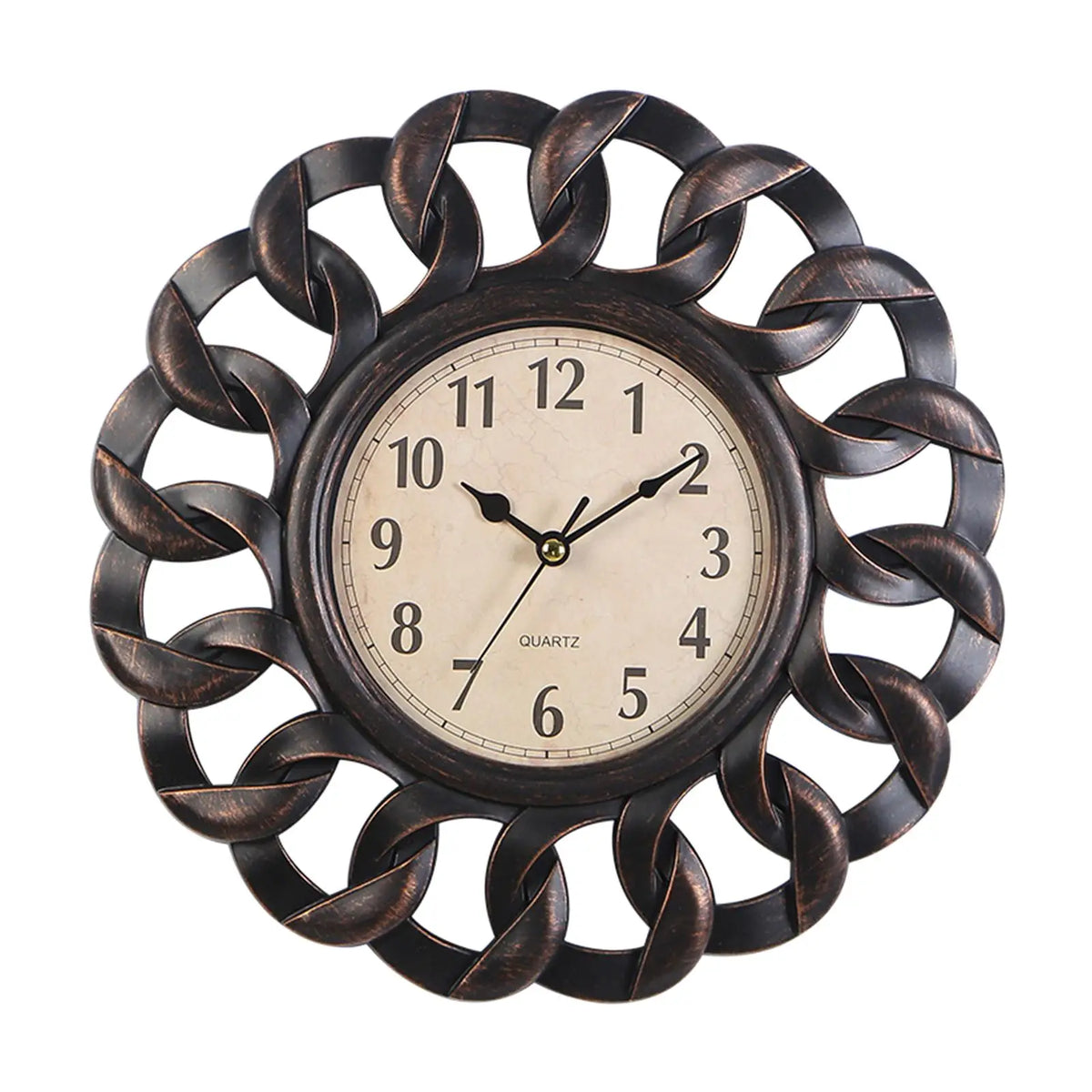 10inch Retro Wall Clock Vintage Non Ticking Quartz Battery Operated Easy Read for Kitchen Quake