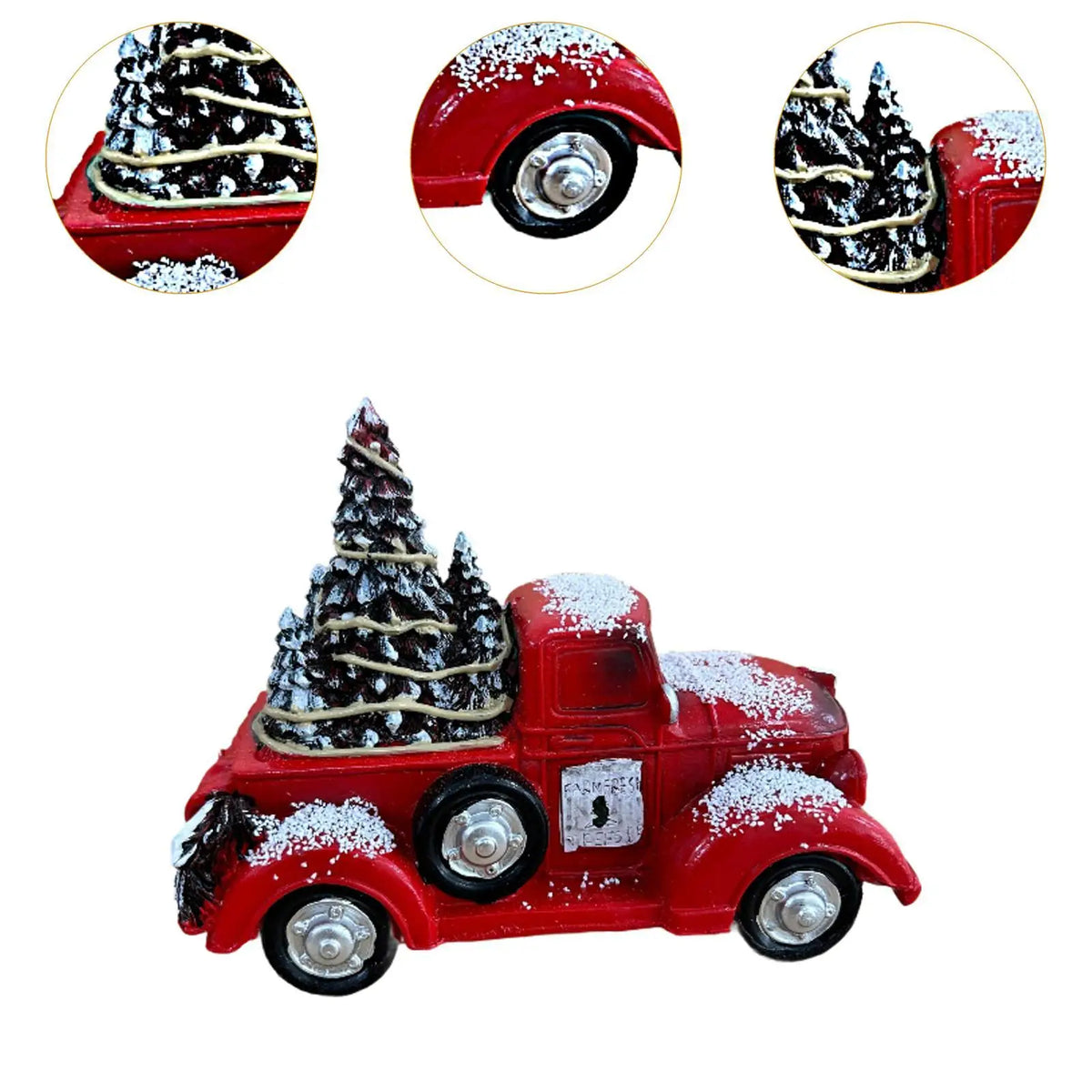 Truck Christmas Tree Statue Table Centerpiece Collection Tabletop Ornament Christmas Decor for Party Bookshelf Shelf Bedroom Quake