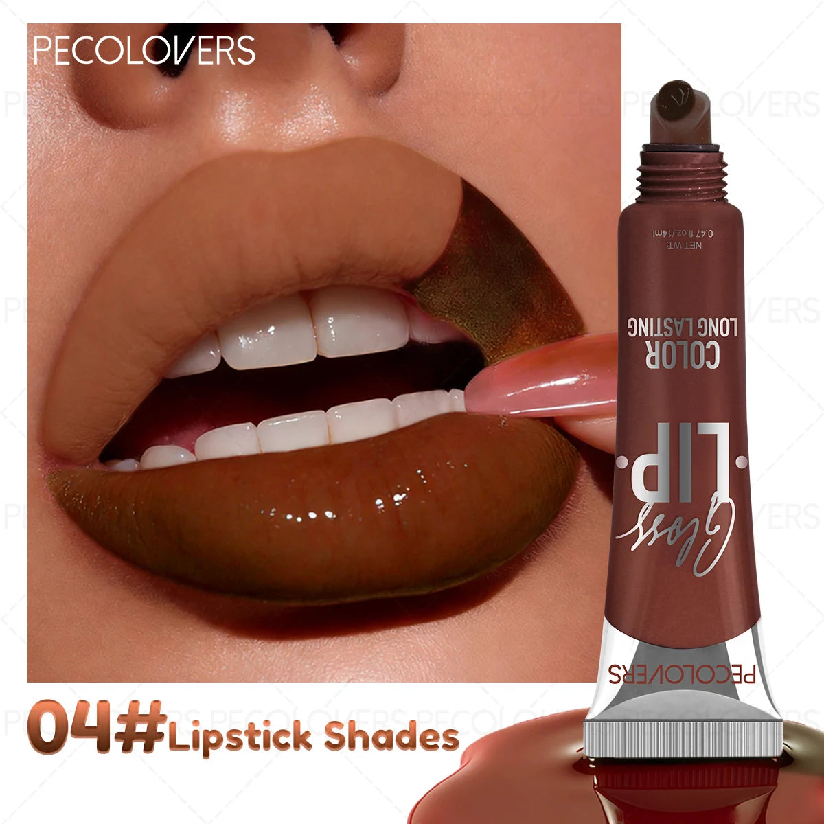 1PC Tearable Lip Gloss, Long-lasting Lipstick, Waterproof, Non Stick To Cup, Multi Color Selection, Lip Makeup Quake 04