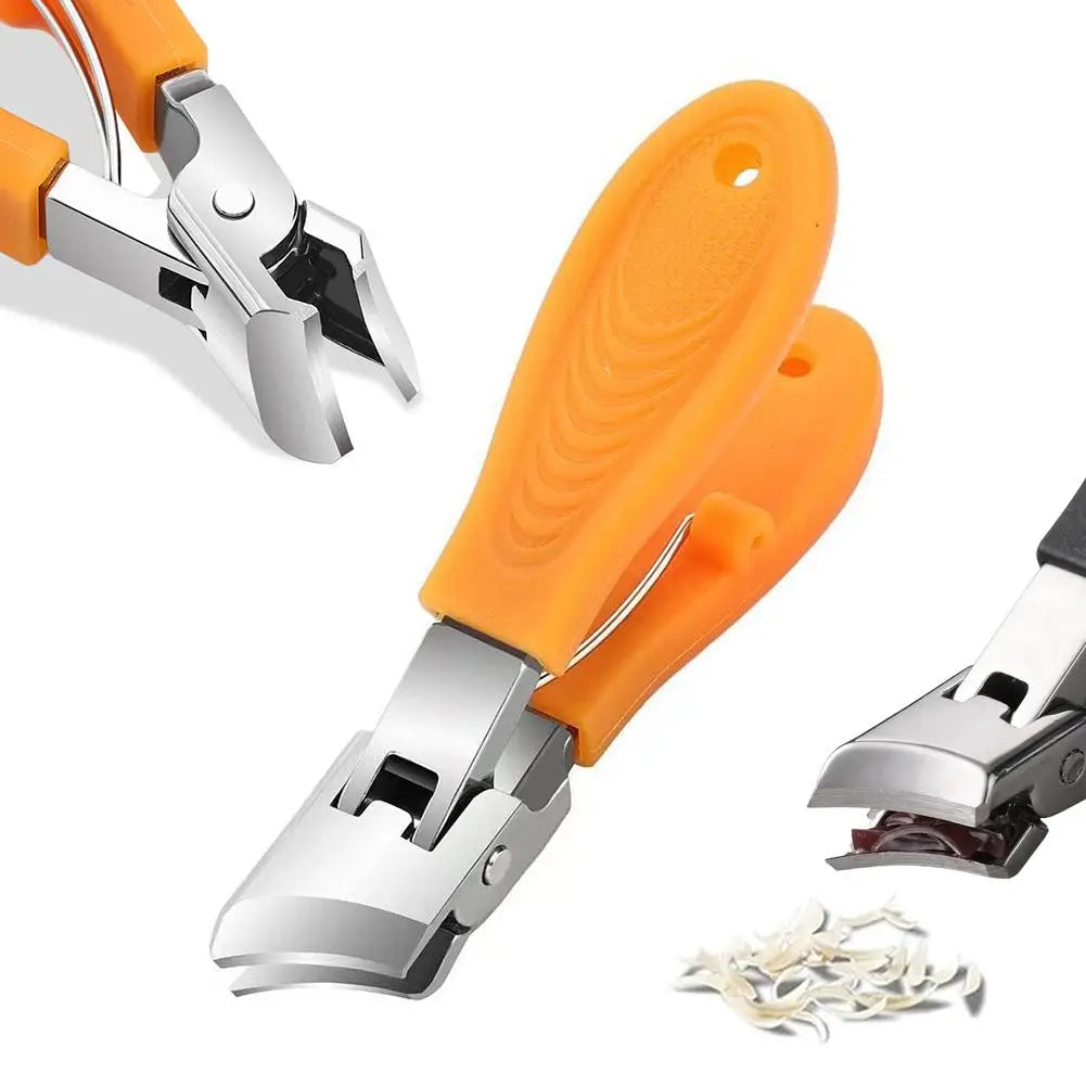 Large Opening Toenail Clippers-Extra Wide Jaw Nail Cutter with Sharp Pointed and Oblique Blades, Anti-Splash Design,for Thick In Quake B