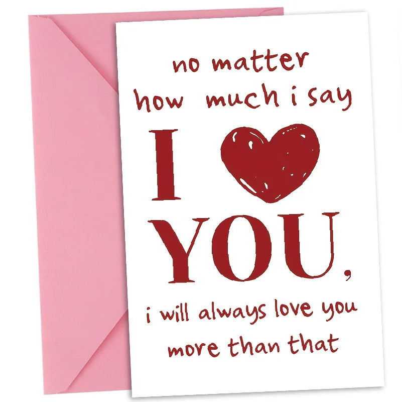 1 set Valentine's Day Greeting Cards Flower Shops Handwritten Flowers Baking Confession Souvenir Cards Instagram Style Quake Pink 10x15cm