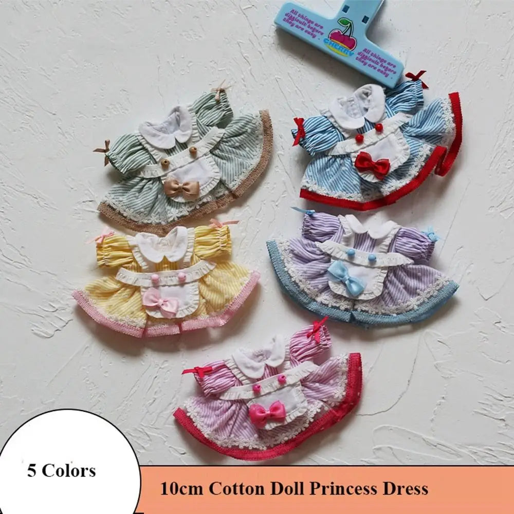 New Handmade Doll Lovely Clothes Cute Lolita Princess Dress 5 Colors Dolls Clothes For 10cm Cotton Doll Quake