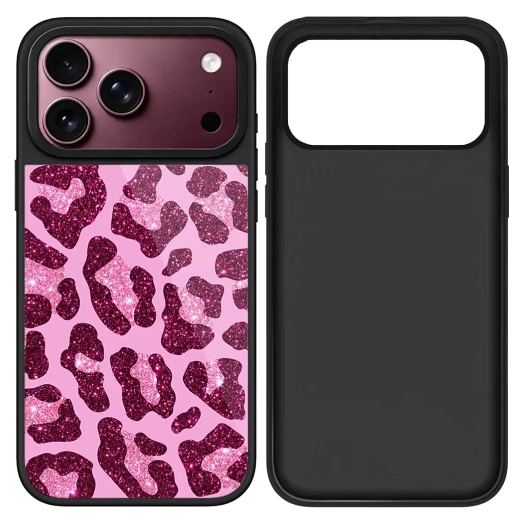 Pink Leopard Cherry Mirror Surface Magnetic Phone Case Cover for IPhone 12 13 14 15 16 17 18 Pro Max Case Quake