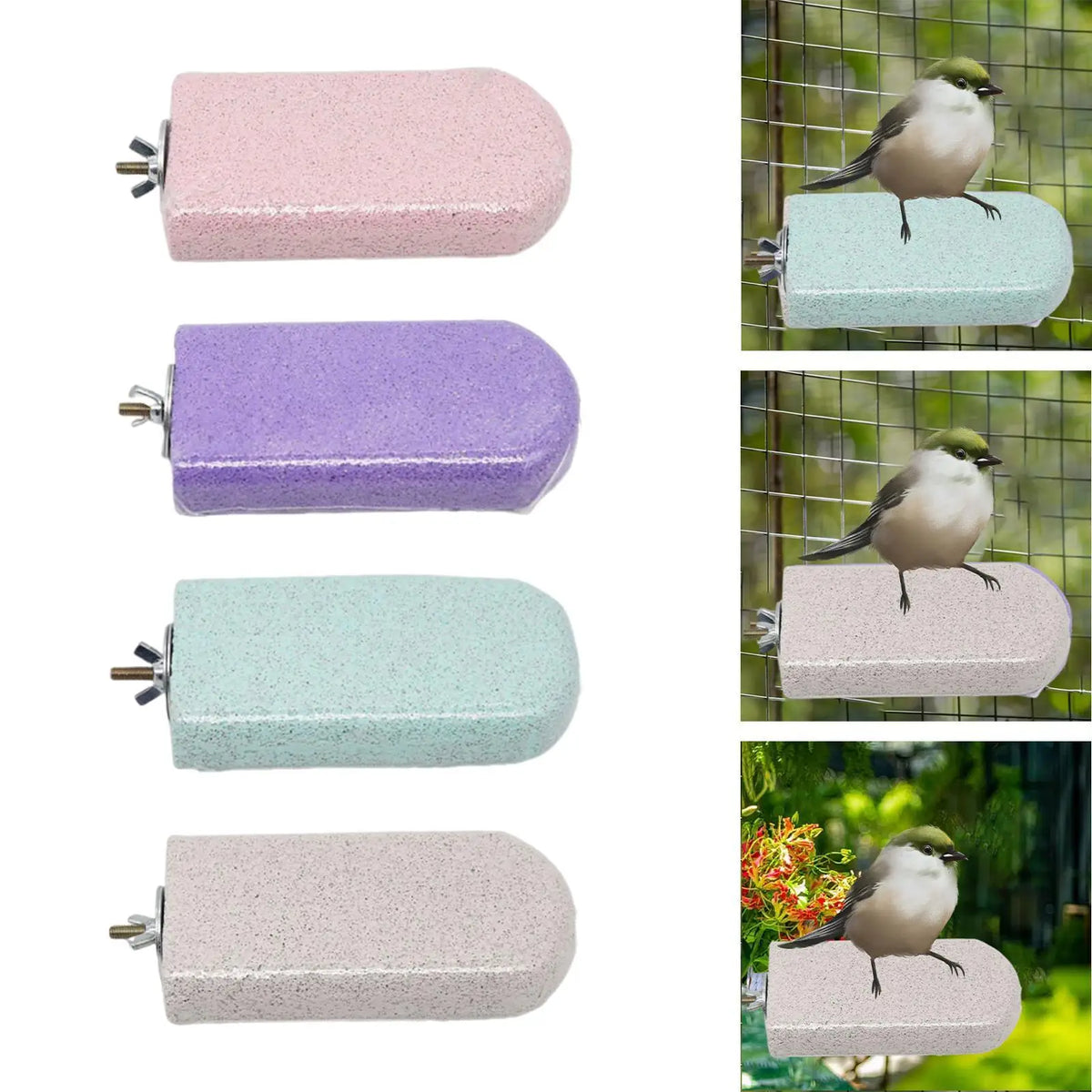 Bird Perch Parrot Stand Toy Groomer Beak Grinding Stone for Macaws, Finches, And Parrots Grooming Quake