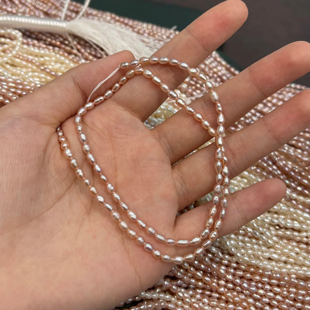 A Natural Freshwater Pearl Rice Isolation Pearl 2-3mm For Jewelry Making DIY Necklace Bracelet Chains Earrings Accessory Quake
