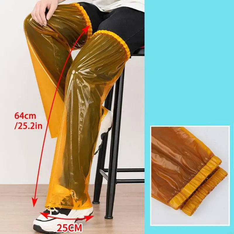 Waterproof Leg Covers PVC Rain Guards with Pull On Opening for Adults, Commuting, Farm Chores, Cleaning Work and Fishing K1KF Quake