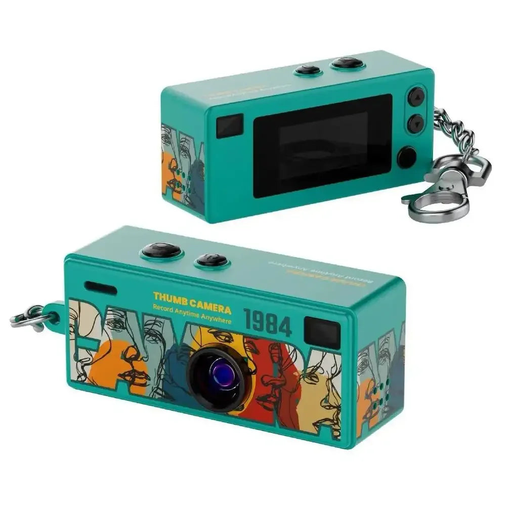 G6 Retro Mini Keychain Thumb Camera 1080P HD Recorder Built-in Flash Auto Focus 130 Wide Angle Lens LCD Screen Portable Camera Quake green no card