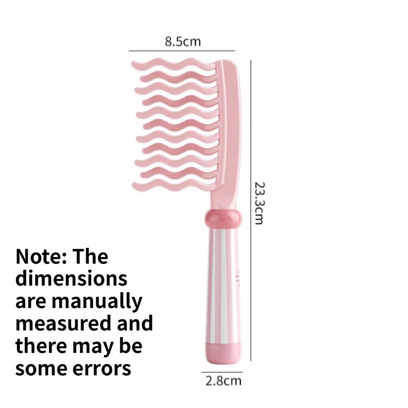 Wave Double Teeth Volumizing Curling Comb Anti-static Scalp Massage Styling Brush for Salon Hair Root Fluffy Hairstyle Quake A