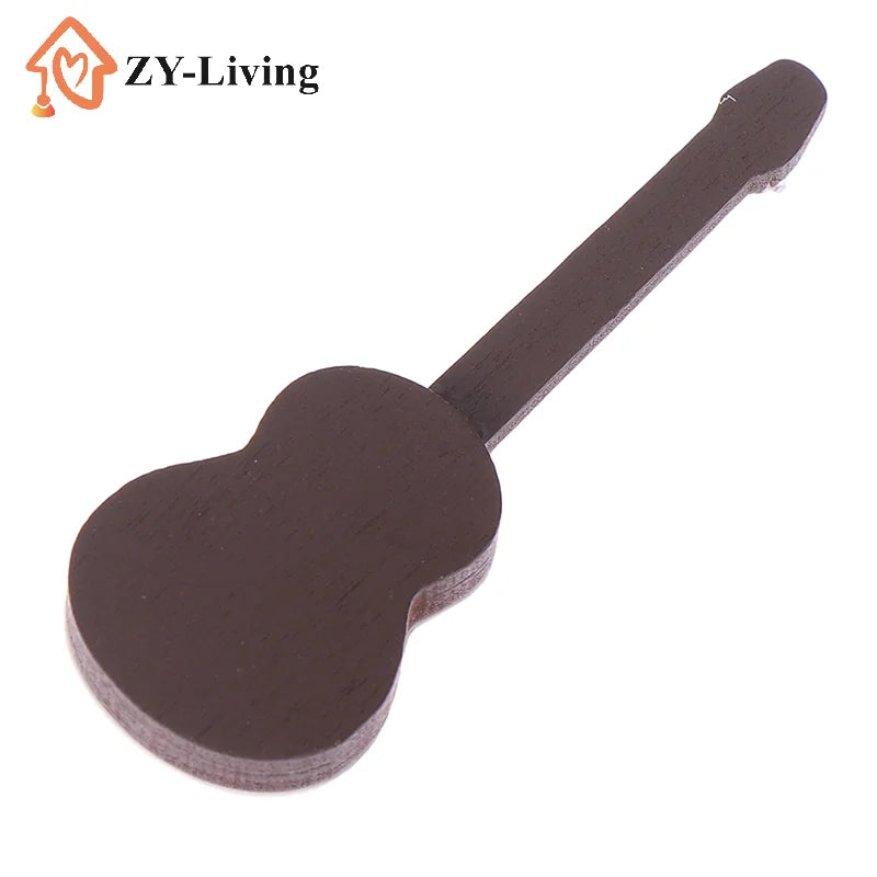 1:12 Dollhouse Musical Instrument Model Miniature Classical Guitar Home Living Scene Decor Toy Doll House Accessories Quake