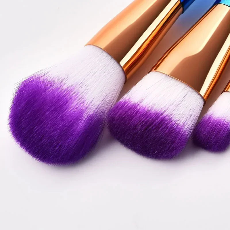 10Pcs/Set Diamond Shaped Handle Makeup Brushes Foundation Powder Concealer Blush Eye Lip Mixed Make up Brush Cosmetic Tool Quake