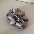Korean Satin Flower Banana Clip Fashion Elegant Ponytail Clip for Women Girls Back Head Ponytail Hairpin Female Hair Accessories Quake gray