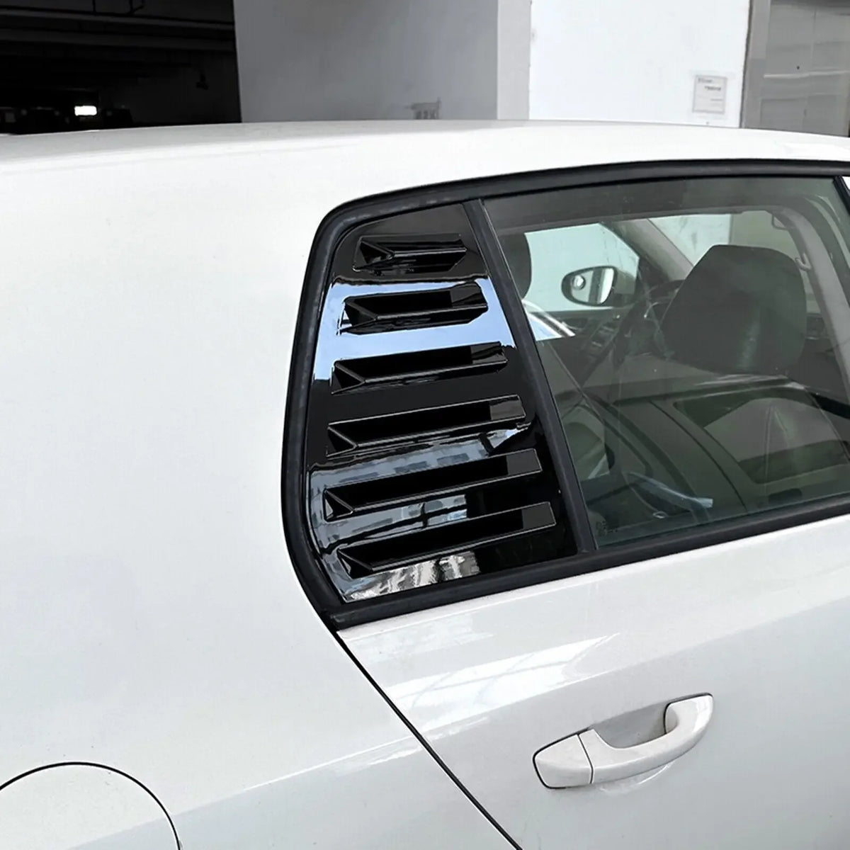 For VW Golf 6 MK6 2008-2012 Car Rear Louver Window Side Shutter Cover Trim Sticker Vent Scoop ABS Carbon Fiber Black Accessories Quake