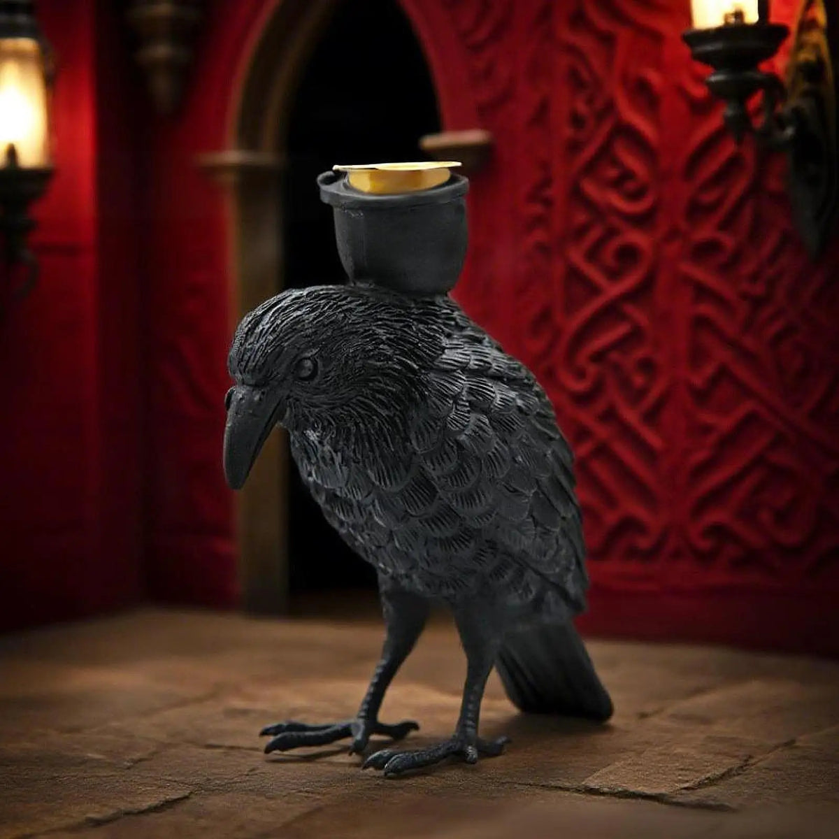 Halloween Crow Candle Holder Versatile Decorative,Resin Statue for Living Room Tabletop Parties Birthday Table Centerpiece Quake Default Title