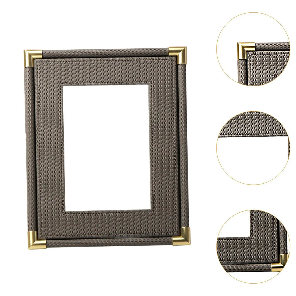 PU Leather Picture Frame Picture Frame Home Decor Modern Woven Leather Picture Quake