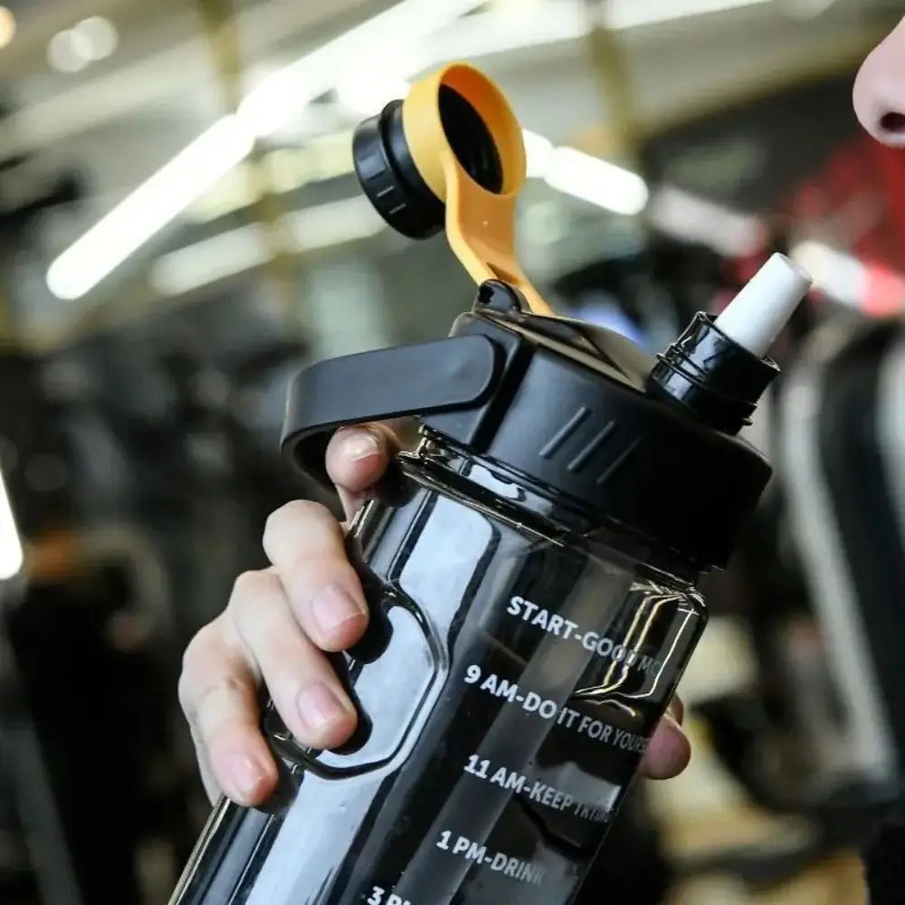 1.5L/2L/3L Sports Water Bottle Portable Leakproof Large Capacity Water Jugs Lightweight with Time Marker Clear Drink Bottle Quake