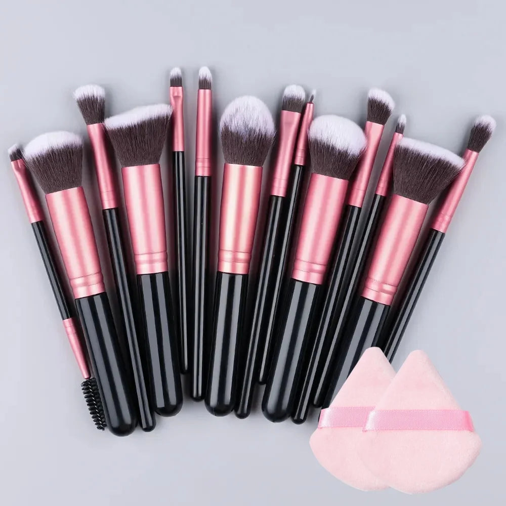 14-16pcs Makeup Brush Set for Women Super Soft Detail Brushes including Blush Foundation Concealer Eyeshadow Beauty Tools Quake AMZ-14RE-PFF