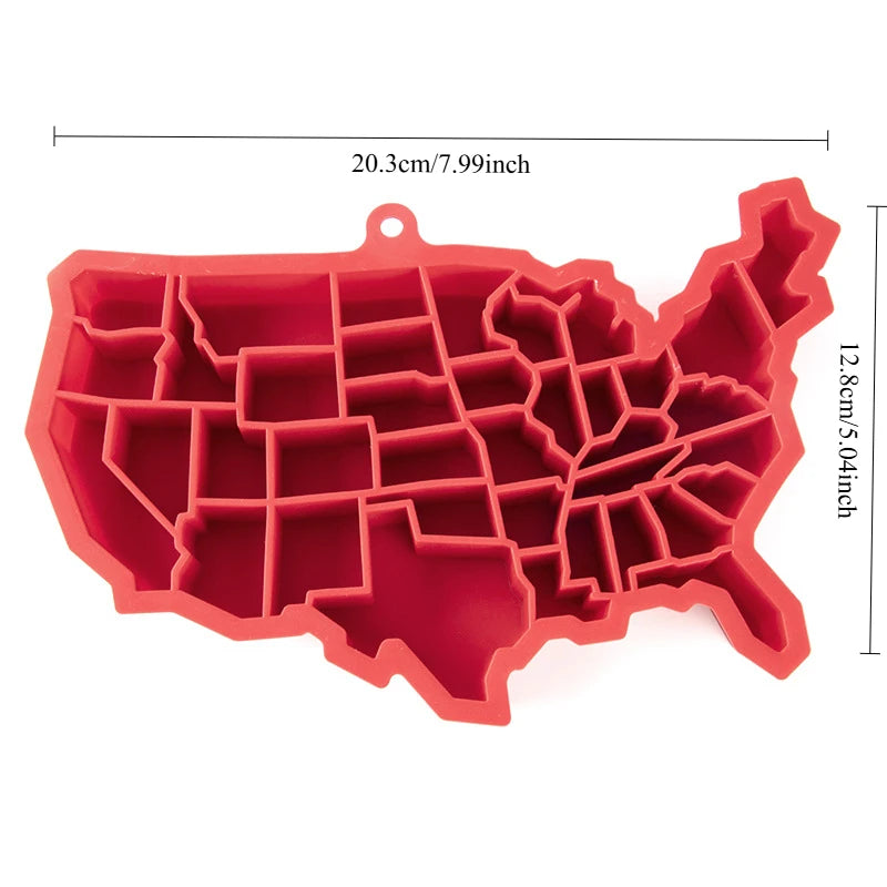 United States map Ice Cube silicone Whiskey Ice maker Ice Cube Mold Creative kitchen bar appliances Quake