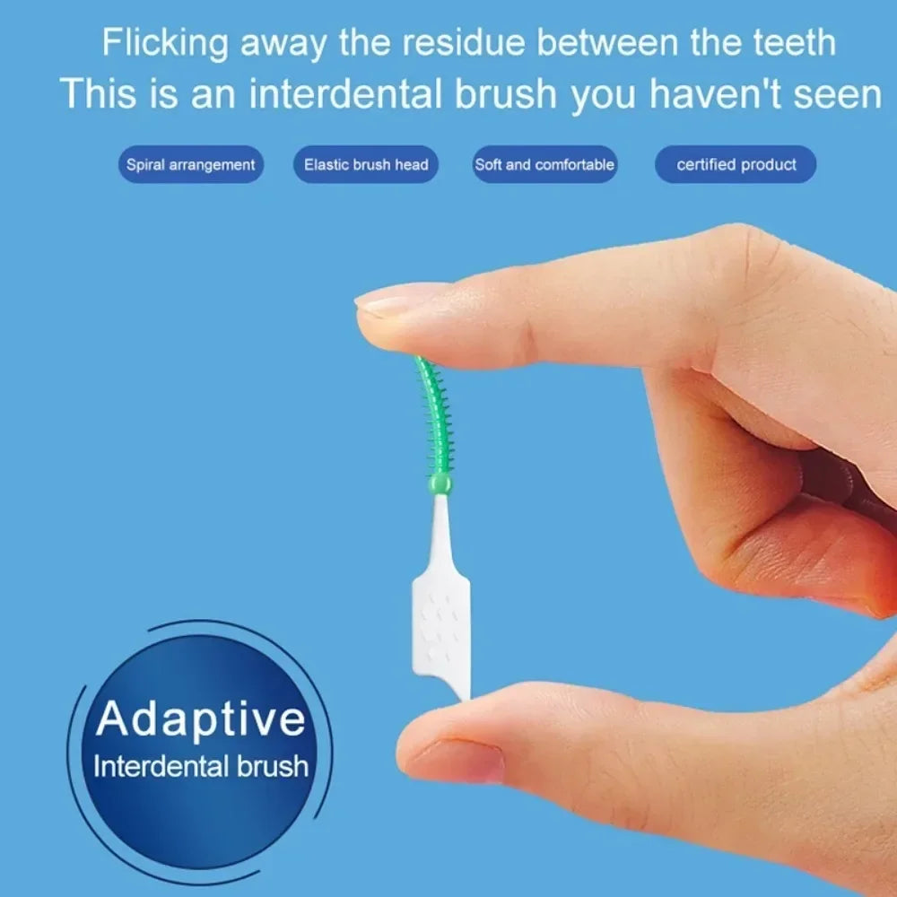 Soft Silicone Dental Toothpicks,Interdental Cleaning Brushes - Portable Oral Hygiene Tool,Gum Massage,Plaque&Food Debris Removal Quake