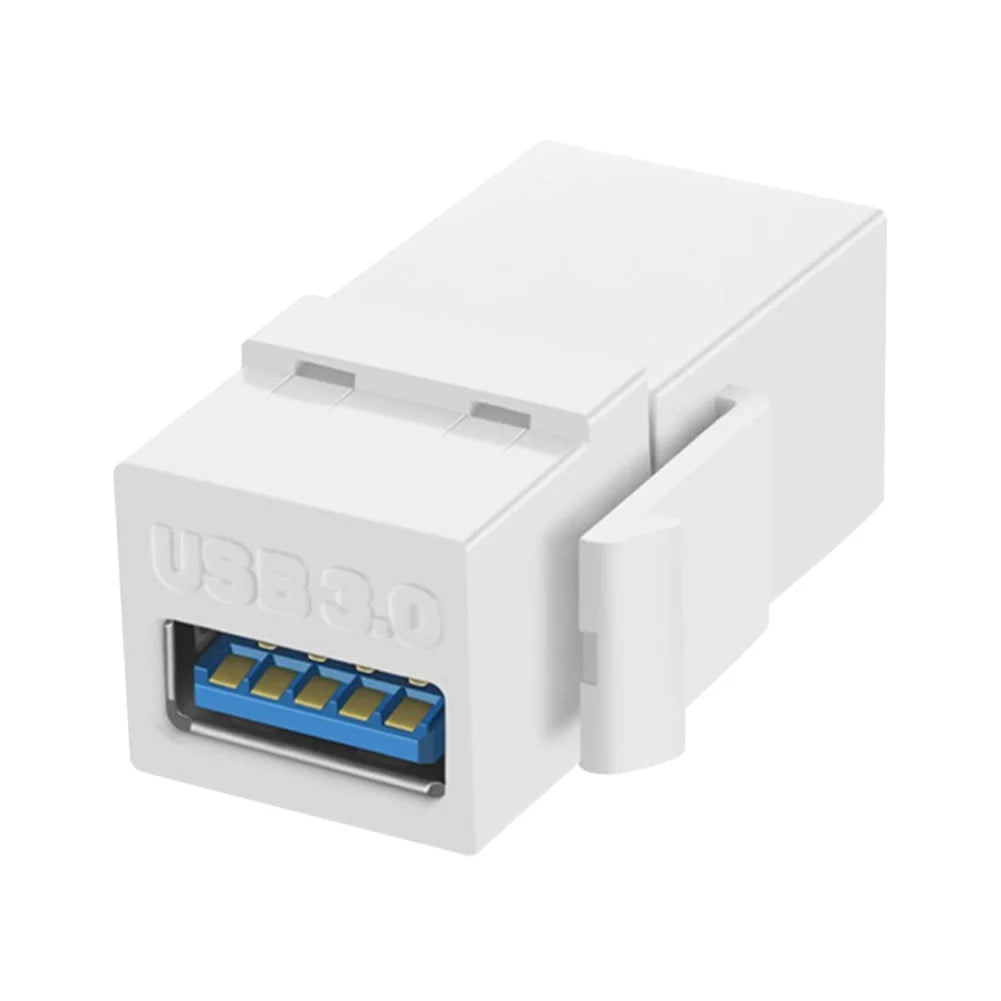 Premium USB 3.0 Keystone Jack Insert for Reliable Connection and Signal Stability Suitable for Ethernet and Networking Equipment Quake White