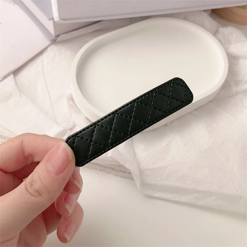 New Leather One-word BB Hairpin Female Sweet and Versatile Fashion Bangs Clip Broken Hairpin Side Clip Small Hairpin Quake 2pcs 1