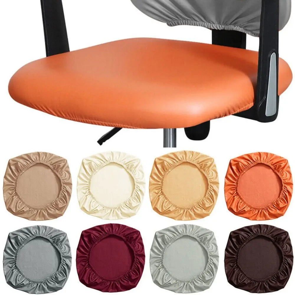 New Waterproof Computer Chair Covers PU Leather Elasticity Chair Seat Covers Office Chair Slipcovers Quake