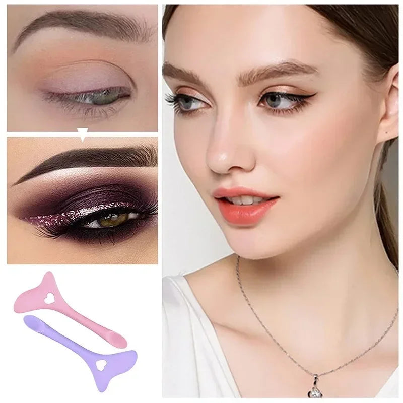 Vvocci Reusable Silicone Eyeliner Stencil Tool - Multi-Functional Wing Guide & Lipstick Aid for Precise Makeup Application Quake