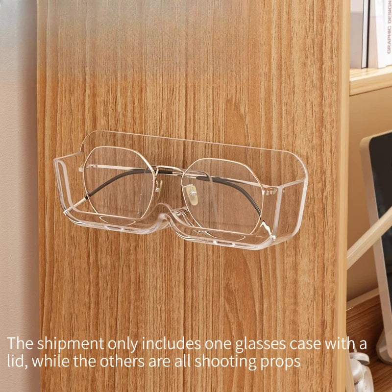 Wall Mount Eyeglasses Storage Holder Anti-Press Sunglasses Display Rack for Bedroom Bathroom Glasses Organizer Quake B