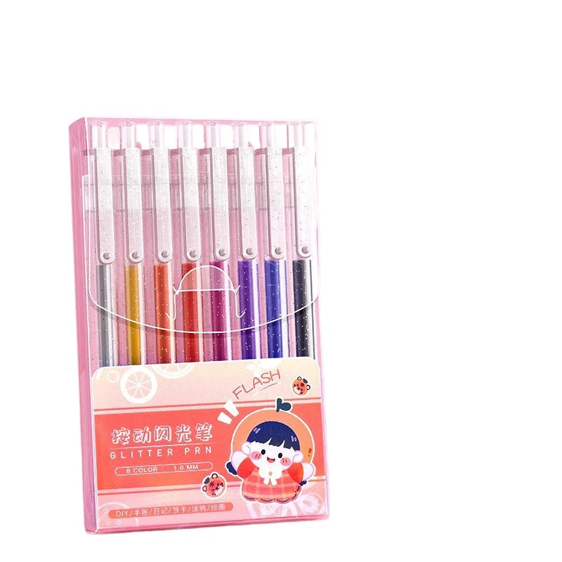 8 /24 Colors Color Press Flow Light Color Changing Fluorescent Pen Quick Drying Student Hand Account Marking Pen Quake