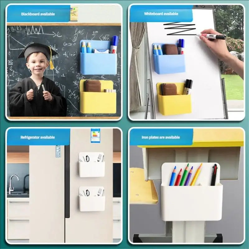 2 Pcs Pen Holders for Refrigerator Dry Erases Marker Holders Storage Box Whiteboard Accessories K1KF Quake