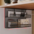 High Quality Under-desk Cable Management Tray No Drill Metal Wire Socket Storage with Clamp Desk Cable Organizer Office Quake black-double-deck