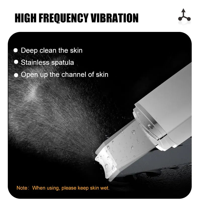 Ultrasonic Skin Scrubber EMS Vibration Face Spatula Blackhead Remover Shovel Clean Cavitation Peeling Facial Lifting Skin Care Quake