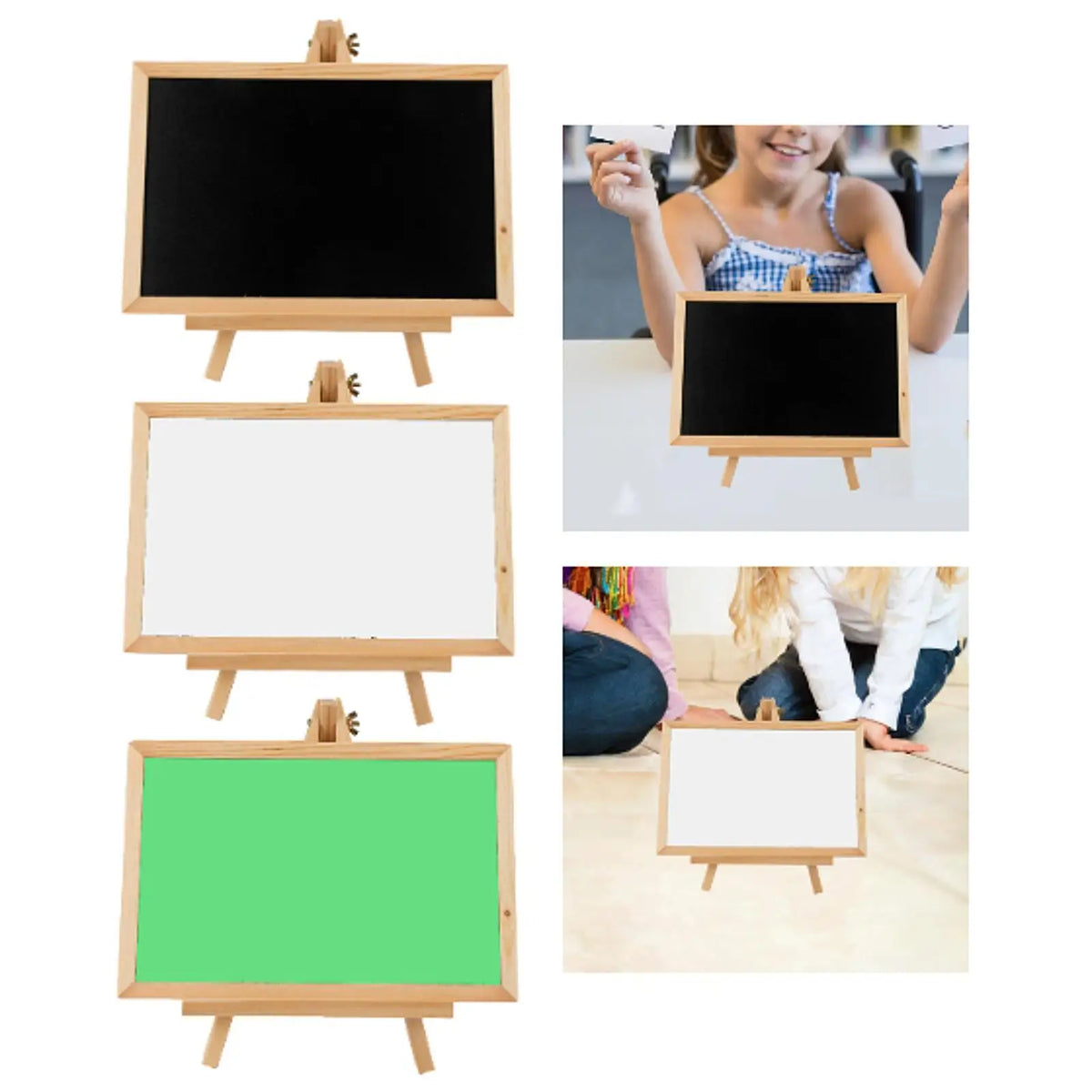 Wood Chalkboard Sign with Easel Stand for Coffee Shops Tabletop Menu Board Quake
