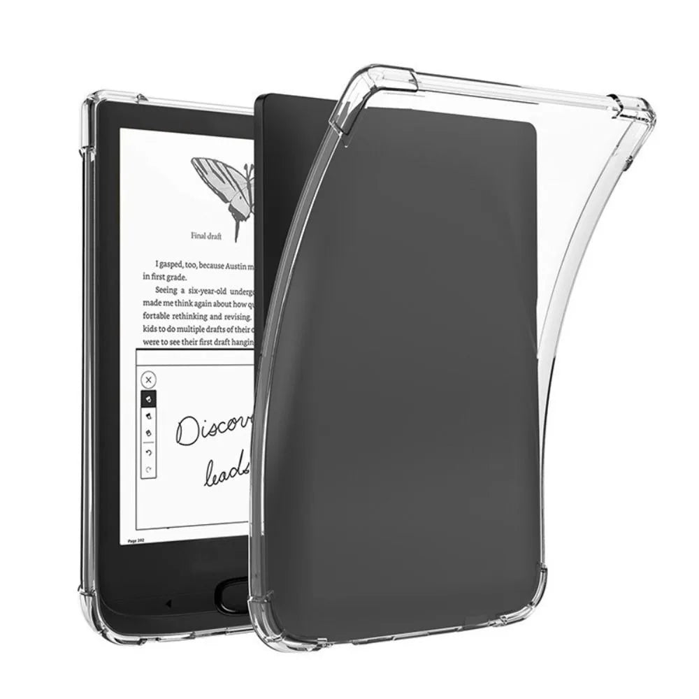 Transparent eReader Case TPU Shockproof Back Cover for PocketBook 616/617/618/628/632/633/629/634/700/InkPad 4//InkPad Color 2/3 Quake 616-618-627-628-632