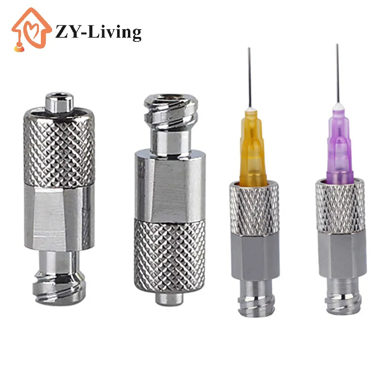 1pcs Pneumatic Stainless Steel Luer Lock Extension Adaptor Metal Threaded Syringe Connectors Male To Female Luer Lock Fitting Quake