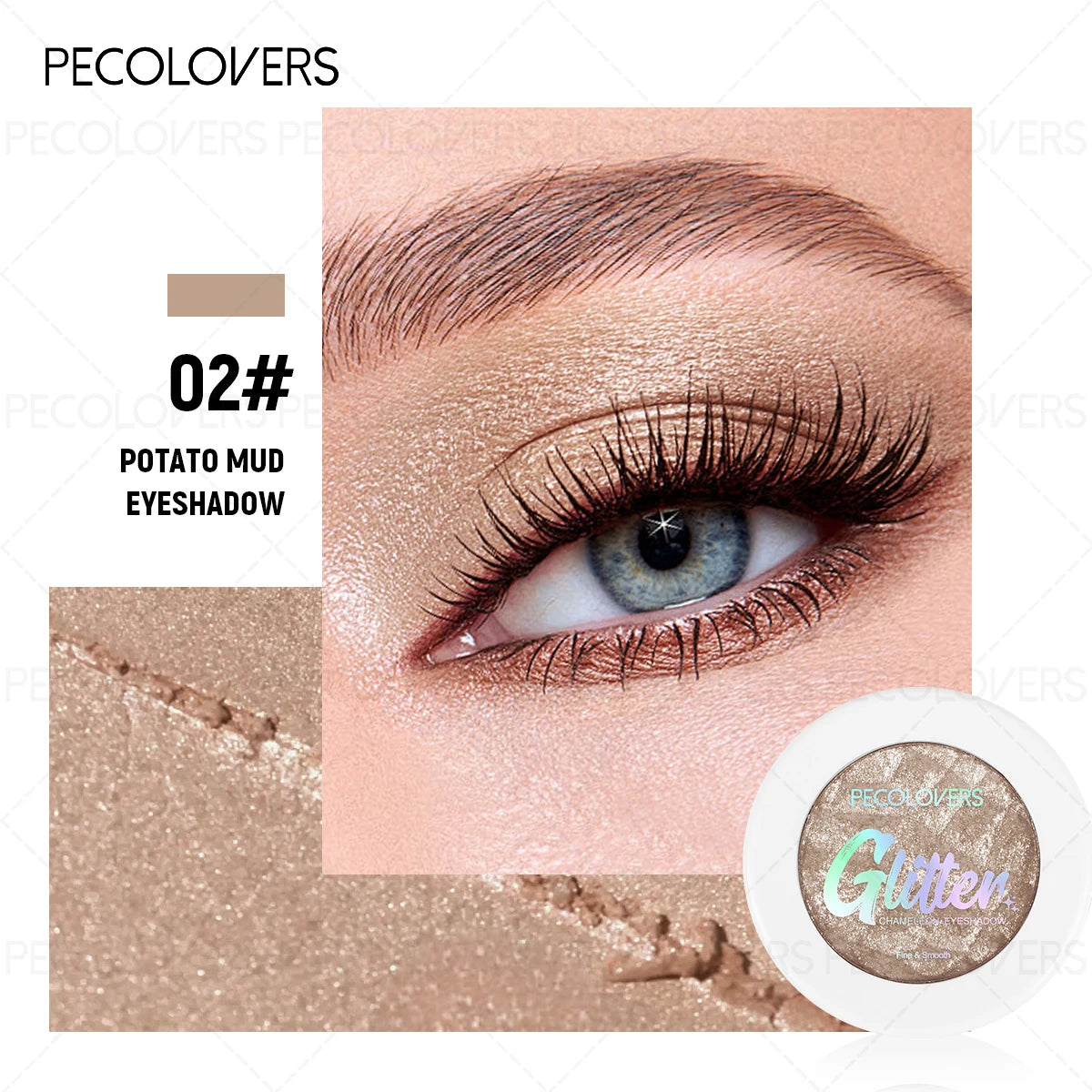 1PC Mashed Potato Eye Shadow, Eye Highlighter, Brightening Eyes, Long-lasting and Natural,Waterproof and Sweatproof Quake 02